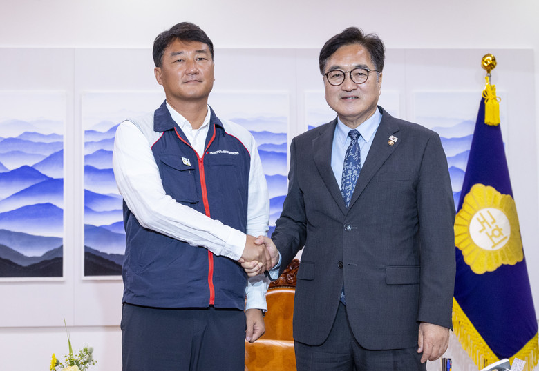 우원식 국회의장, 양경수 민주노총 위...