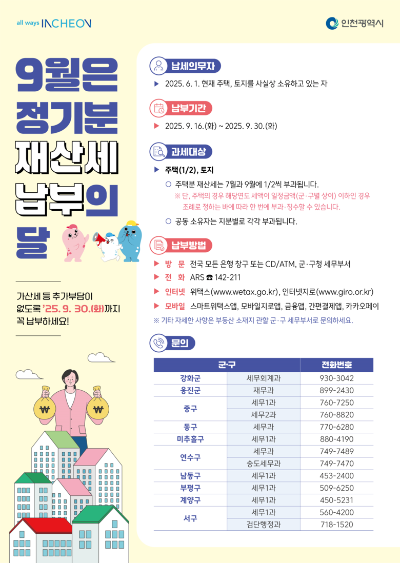 “9월 재산세 납부의 달! 작년 대비...