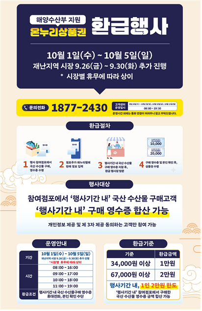 추석 맞이 전통시장에서 국내산 수산물...