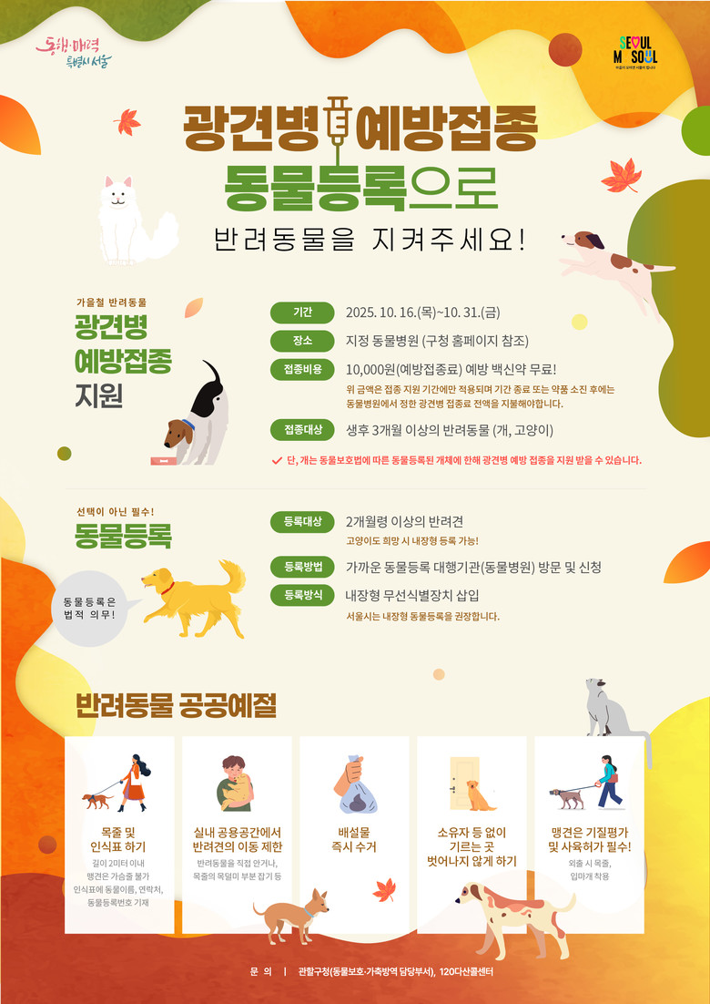 광견병 안심하세요! 서울시, 예방접종...