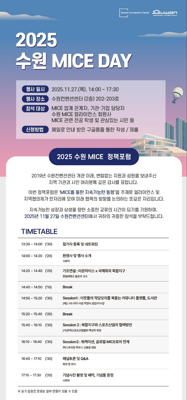 ‘2025 수원 MICE 정책 포럼’...