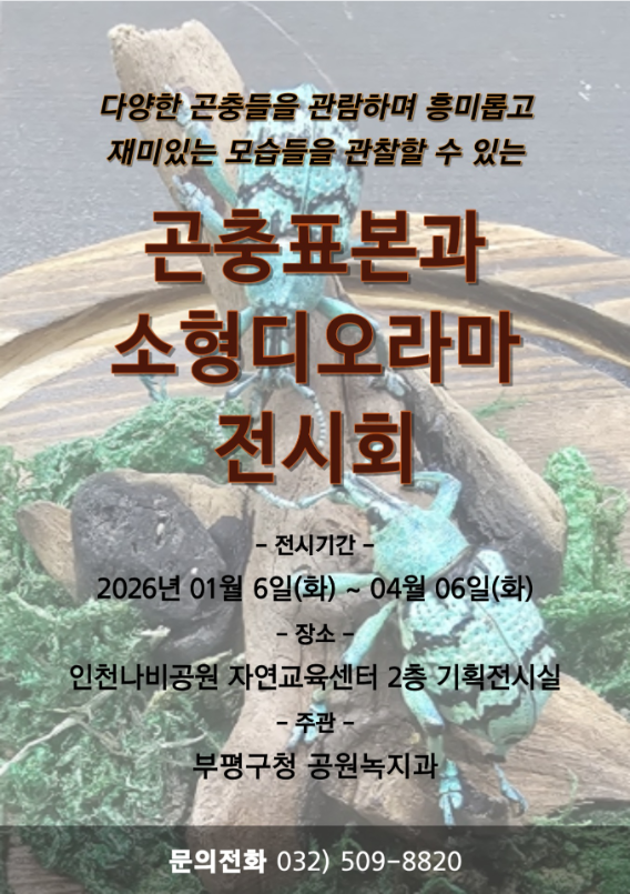 인천나비공원, ‘곤충표본과 소형디오라...