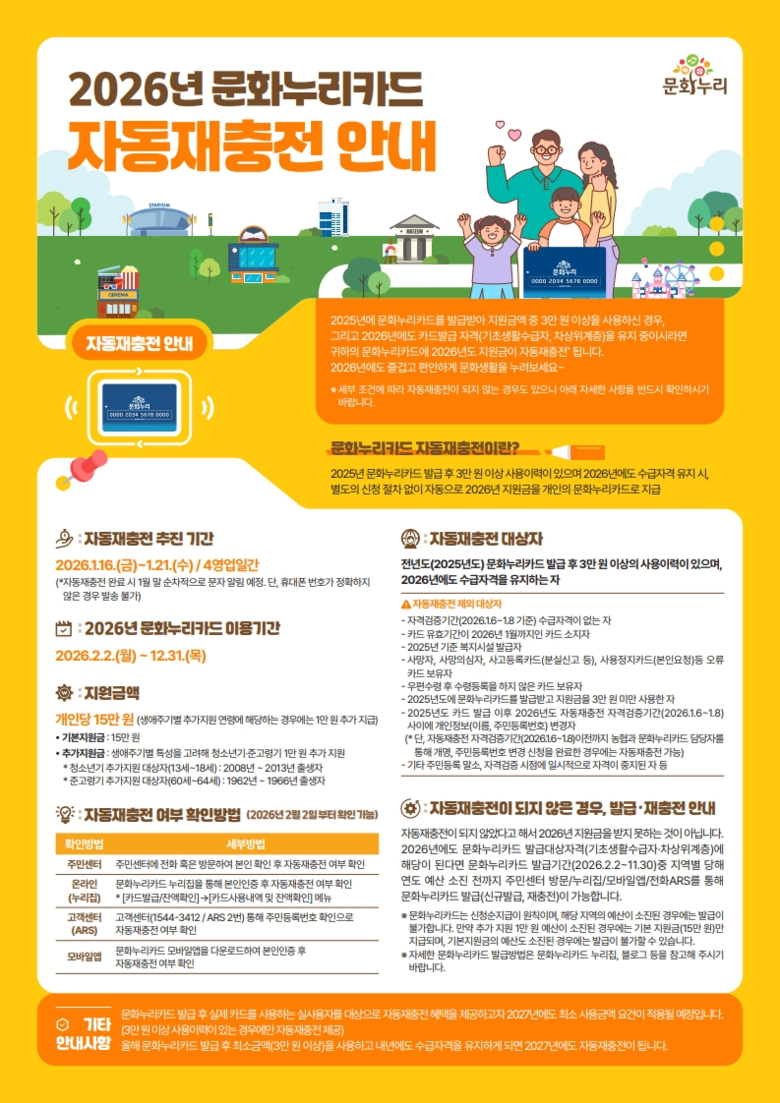 경북도, 2026년 문화누리카드 자동...